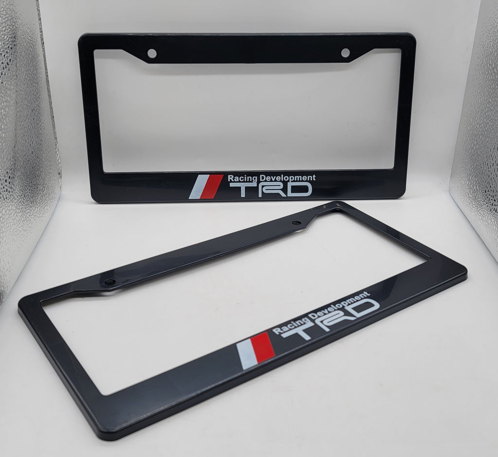 Brand New Universal 2PCS TRD ABS Plastic Black License Plate Frame Cover