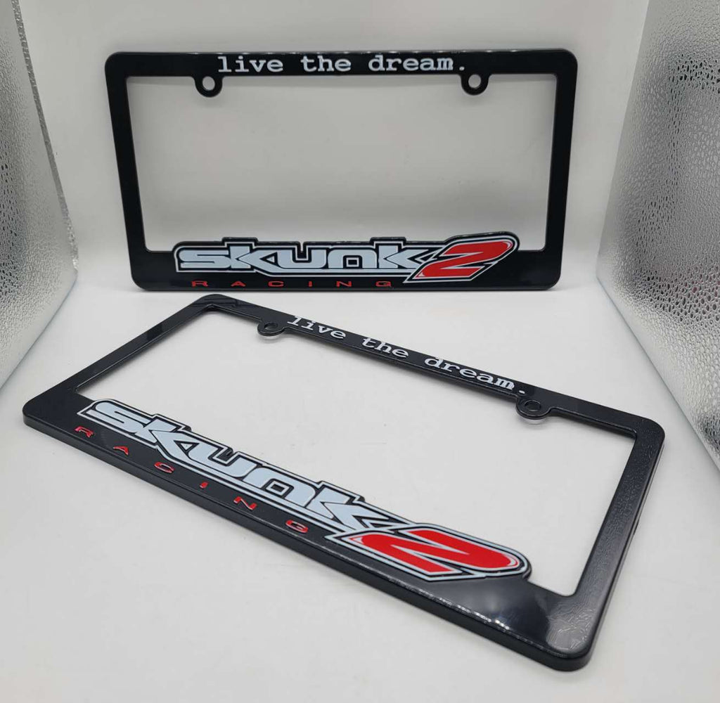 Brand New Universal 2PCS SKUNK2 ABS Plastic Black License Plate Frame Cover