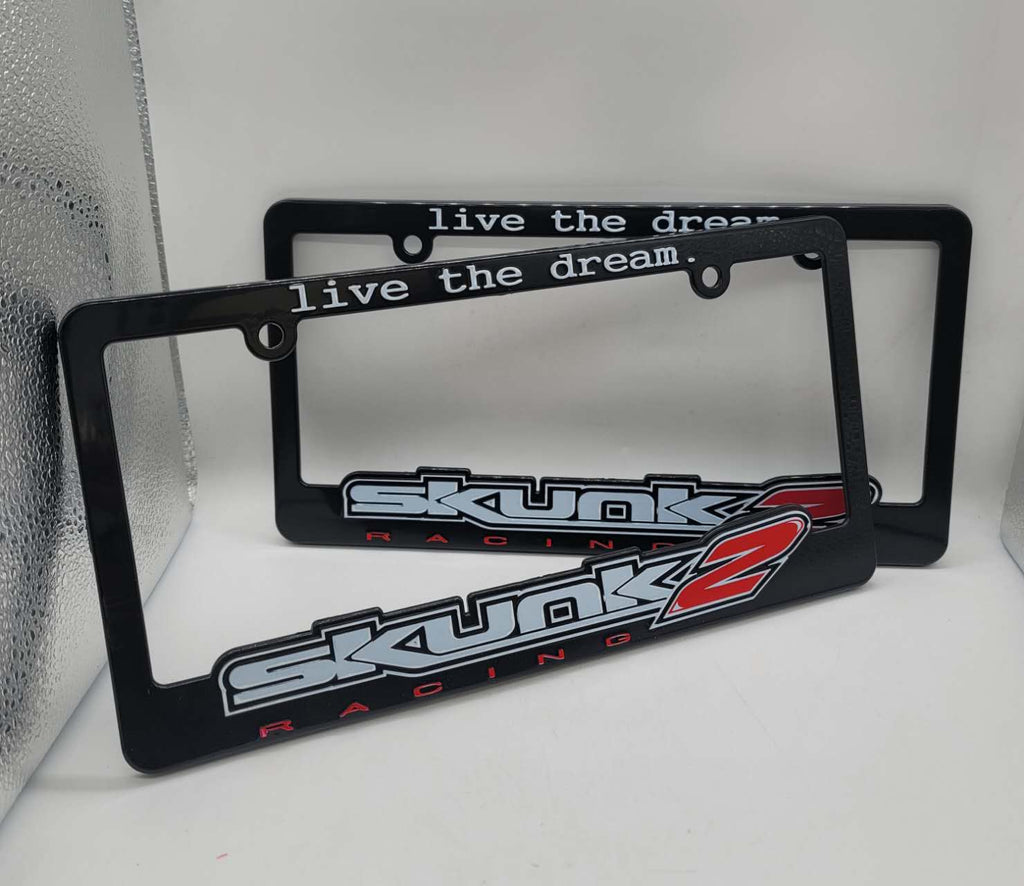 Brand New Universal 2PCS SKUNK2 ABS Plastic Black License Plate Frame Cover