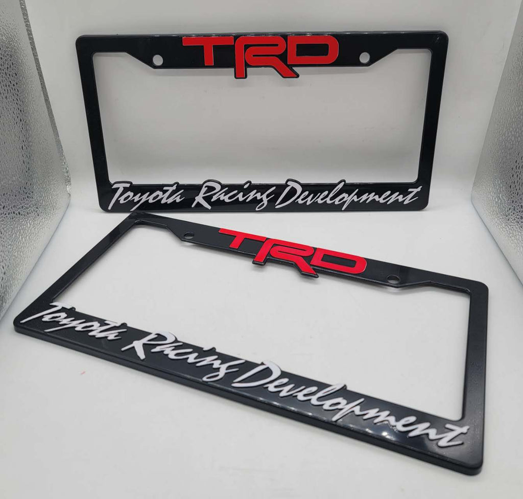 Brand New Universal 2PCS TRD ABS Plastic Black License Plate Frame Cover