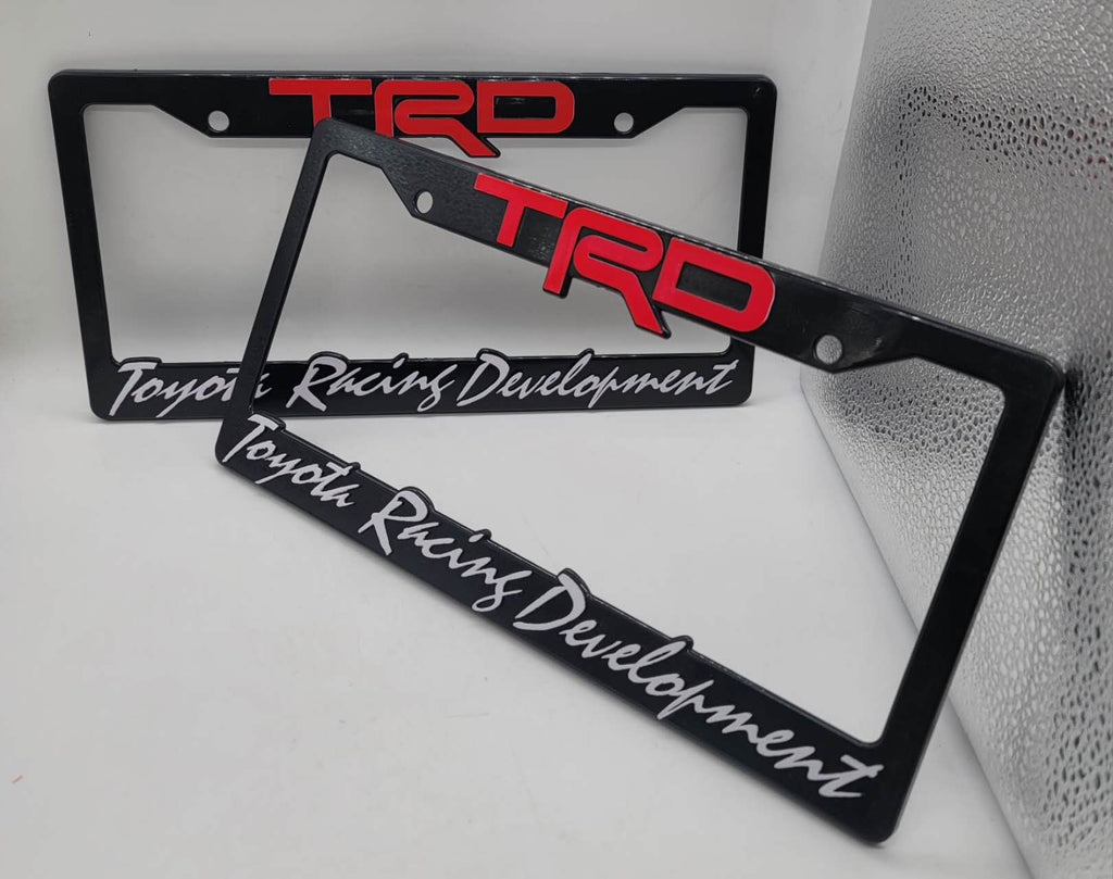 Brand New Universal 2PCS TRD ABS Plastic Black License Plate Frame Cover