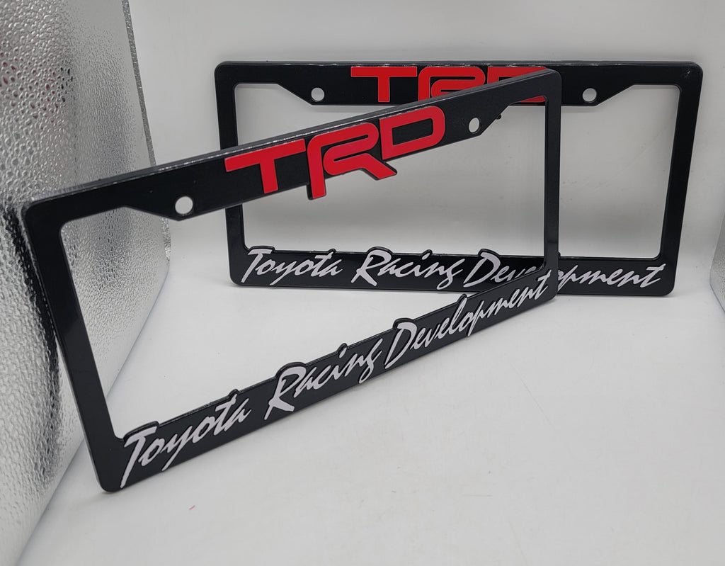 Brand New Universal 2PCS TRD ABS Plastic Black License Plate Frame Cover