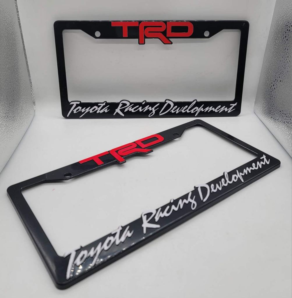 Brand New Universal 2PCS TRD ABS Plastic Black License Plate Frame Cover