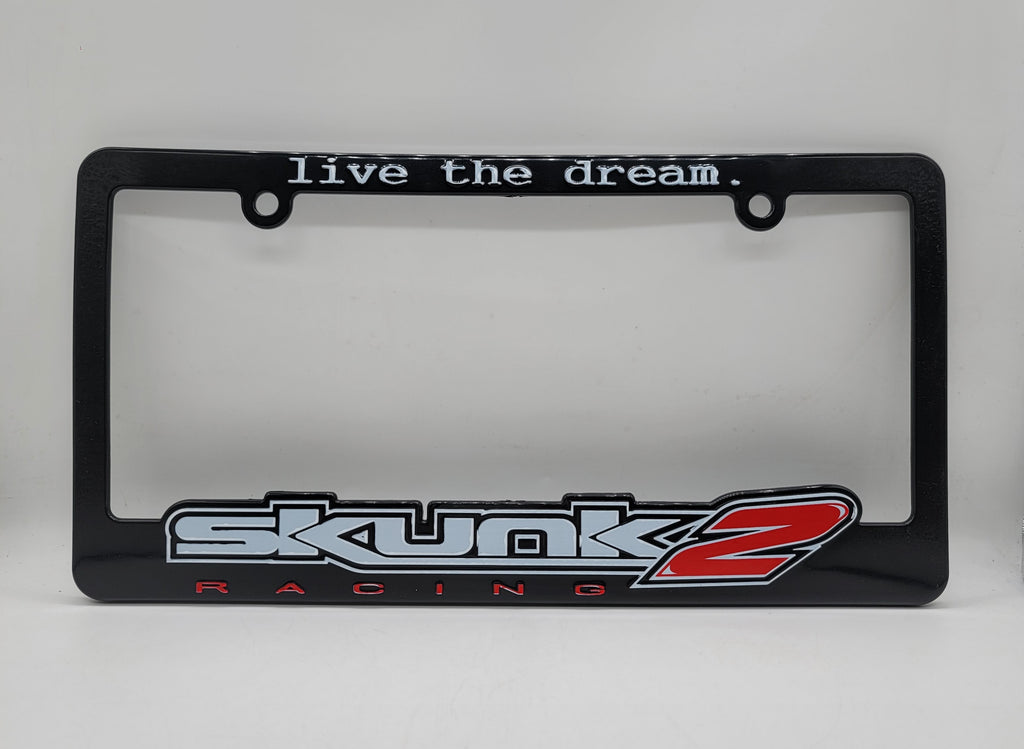 Brand New Universal 1PCS SKUNK2 ABS Plastic Black License Plate Frame Cover