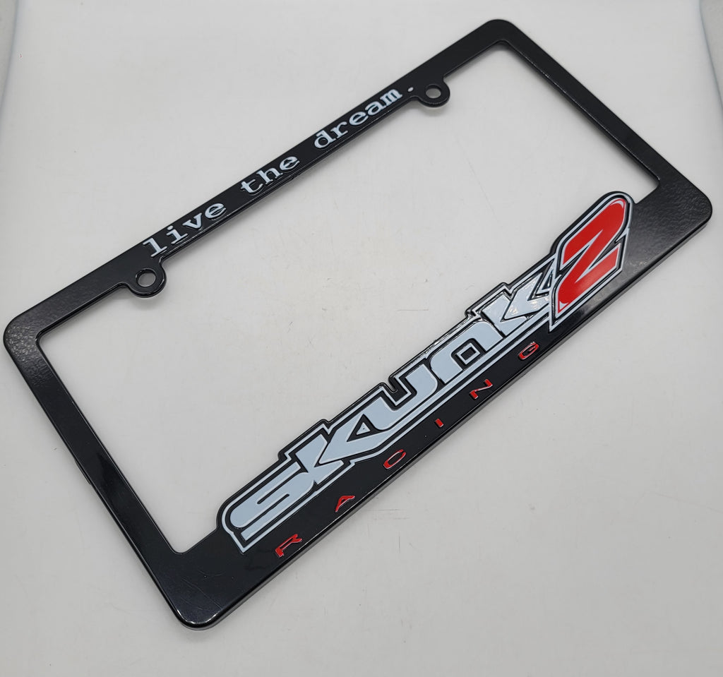 Brand New Universal 1PCS SKUNK2 ABS Plastic Black License Plate Frame Cover