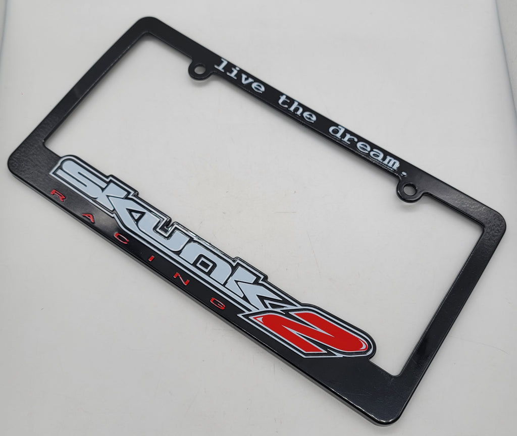 Brand New Universal 1PCS SKUNK2 ABS Plastic Black License Plate Frame Cover