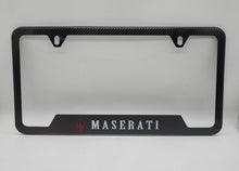 Load image into Gallery viewer, Brand New Universal 1PCS MASERATI Metal Carbon Fiber Style License Plate Frame