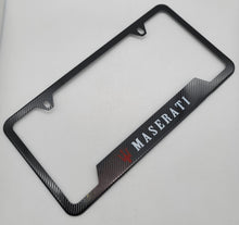 Load image into Gallery viewer, Brand New Universal 1PCS MASERATI Metal Carbon Fiber Style License Plate Frame