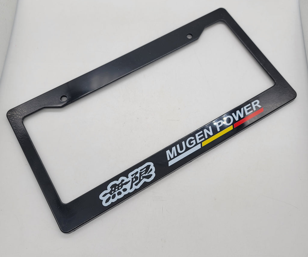 Brand New Universal 1PCS MUGEN POWER ABS Plastic Black License Plate Frame Cover