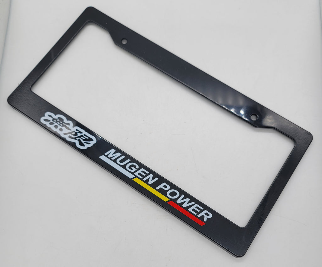 Brand New Universal 1PCS MUGEN POWER ABS Plastic Black License Plate Frame Cover