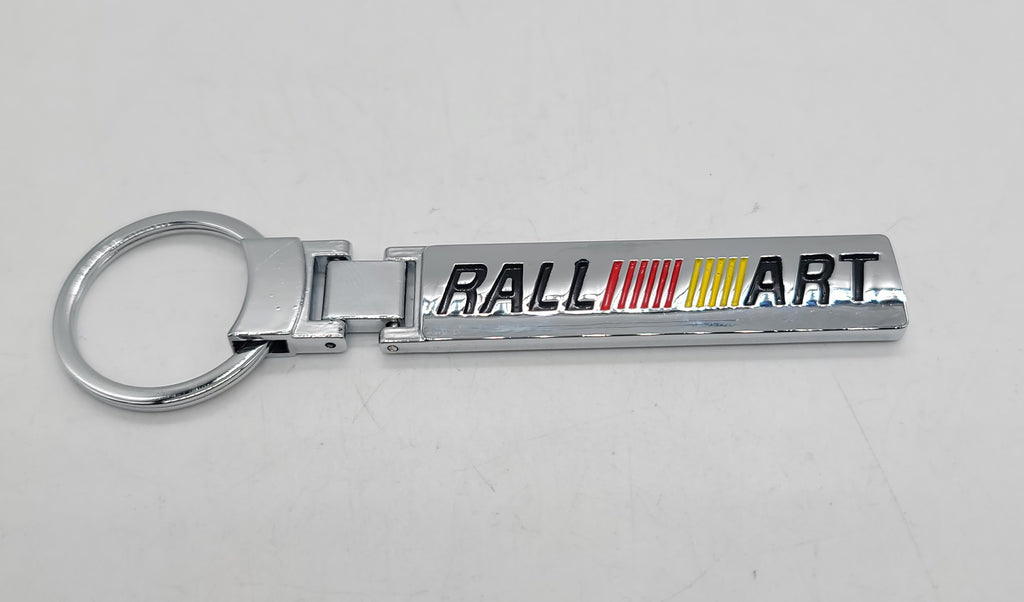 Brand New Ralliart Alloy Chrome Car Home Keychain Ring Decoration Gift Emblem Sport