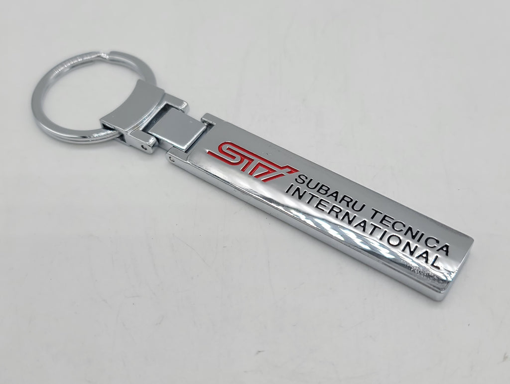 Brand New Subaru STI Alloy Chrome Car Home Keychain Ring Decoration Gift Emblem Sport