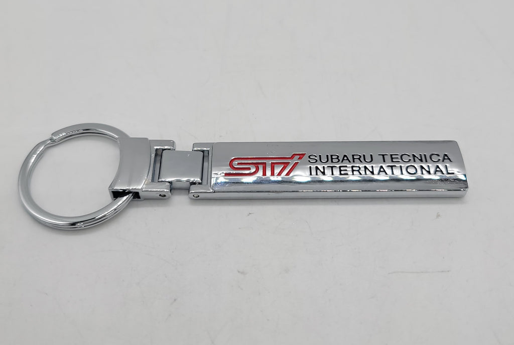 Brand New Subaru STI Alloy Chrome Car Home Keychain Ring Decoration Gift Emblem Sport