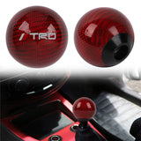 Brand New Universal TRD Car Gear Shift Knob Round Ball Shape Red Real Carbon Fiber M8 M10 M12