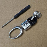 Brand New Lexus Small Black BV STYLE CALF Braided Leather Strap Keychain Keyring