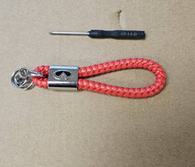 Load image into Gallery viewer, Brand New INFINITI Red BV STYLE CALF Braided Leather Strap Keychain Keyring