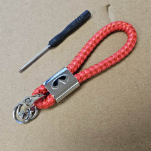 Load image into Gallery viewer, Brand New INFINITI Red BV STYLE CALF Braided Leather Strap Keychain Keyring