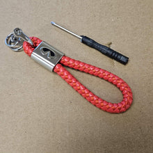 Load image into Gallery viewer, Brand New INFINITI Red BV STYLE CALF Braided Leather Strap Keychain Keyring