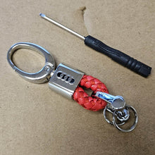 Load image into Gallery viewer, Brand New Audi Small Red BV STYLE CALF Braided Leather Strap Keychain Keyring