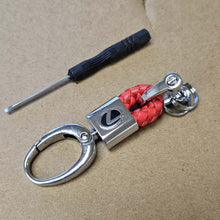 Load image into Gallery viewer, Brand New Lexus Small Red BV STYLE CALF Braided Leather Strap Keychain Keyring