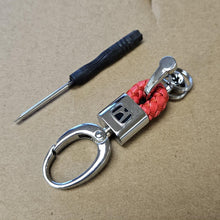 Load image into Gallery viewer, Brand New Honda Small Red BV STYLE CALF Braided Leather Strap Keychain Keyring