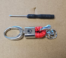 Load image into Gallery viewer, Brand New Honda Small Red BV STYLE CALF Braided Leather Strap Keychain Keyring