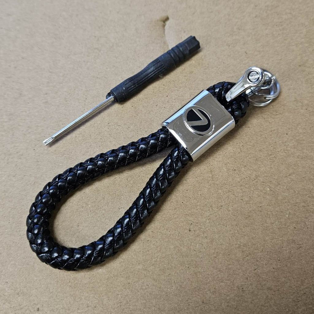 Brand New Lexus Black BV STYLE CALF Braided Leather Strap Keychain Keyring