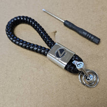 Load image into Gallery viewer, Brand New Lexus Black BV STYLE CALF Braided Leather Strap Keychain Keyring