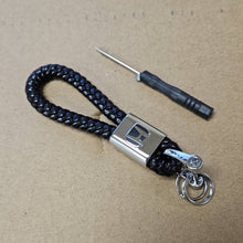 Load image into Gallery viewer, Brand New Honda Black BV STYLE CALF Braided Leather Strap Keychain Keyring