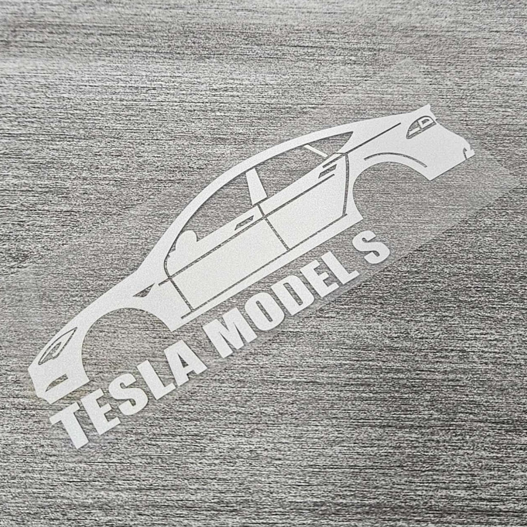 Brand New Tesla Model S Car Window Vinyl Decal White Windshield Sticker 2" x4.25