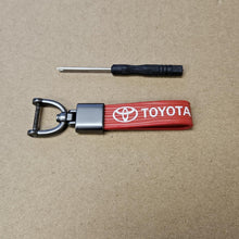 Load image into Gallery viewer, Brand New Toyota Red Leather Strap Keychain Keyring