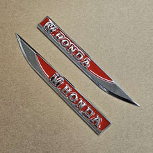 Load image into Gallery viewer, Brand New 2PCS Honda Red Metal Emblem Car Trunk Side Wing Fender Decal Badge Sticker