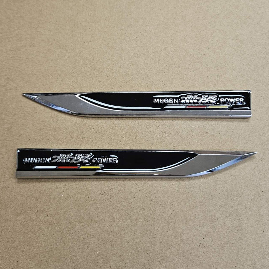 Brand New 2PCS MUGEN POWER Metal Emblem Car Trunk Side Wing Fender Decal Badge Sticker