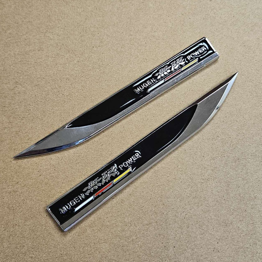 Brand New 2PCS MUGEN POWER Metal Emblem Car Trunk Side Wing Fender Decal Badge Sticker