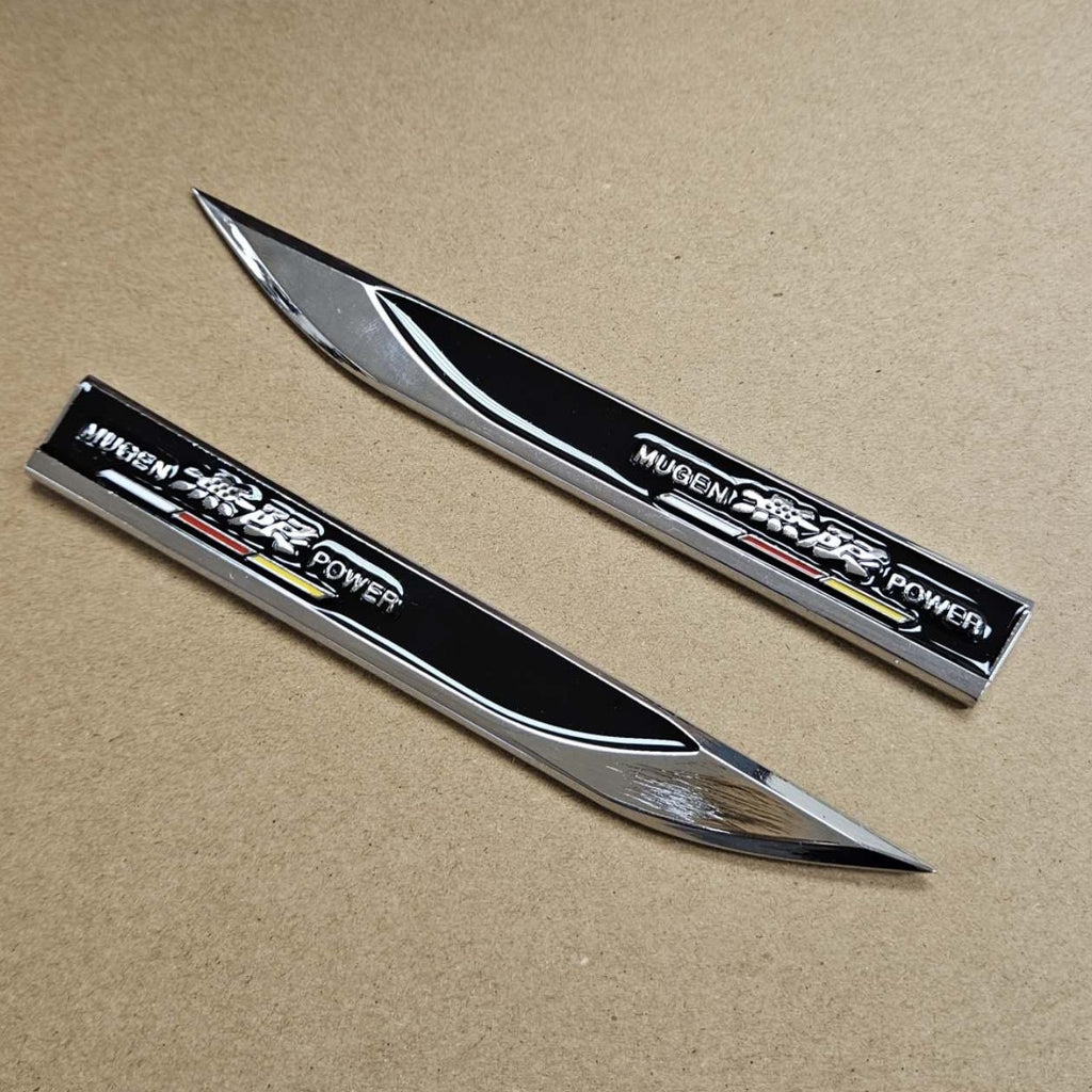 Brand New 2PCS MUGEN POWER Metal Emblem Car Trunk Side Wing Fender Decal Badge Sticker