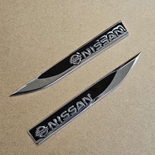 Load image into Gallery viewer, Brand New 2PCS NISSAN Black Metal Emblem Car Trunk Side Wing Fender Decal Badge Sticker