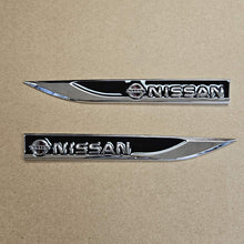 Load image into Gallery viewer, Brand New 2PCS NISSAN Black Metal Emblem Car Trunk Side Wing Fender Decal Badge Sticker