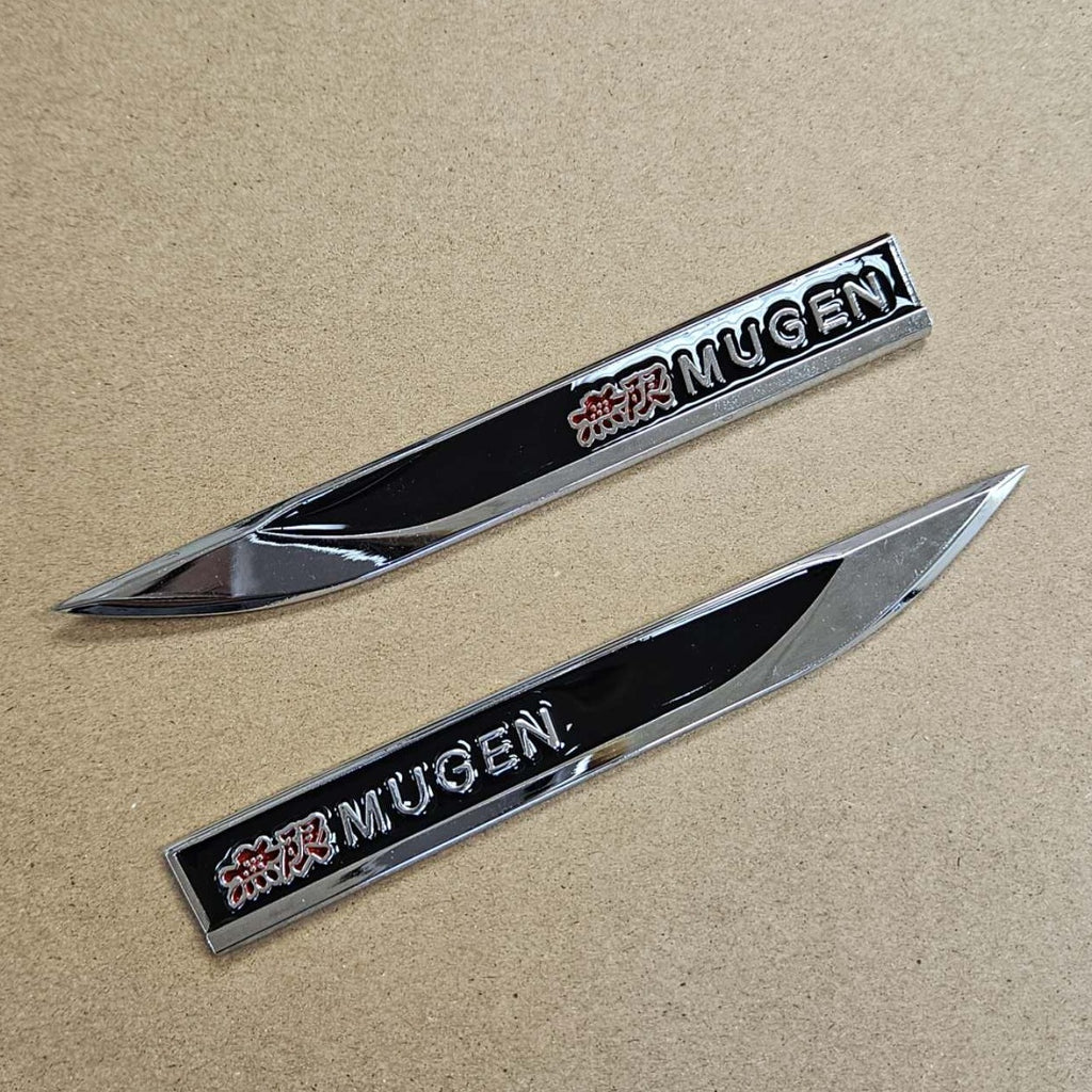 Brand New 2PCS MUGEN Metal Emblem Car Trunk Side Wing Fender Decal Badge Sticker