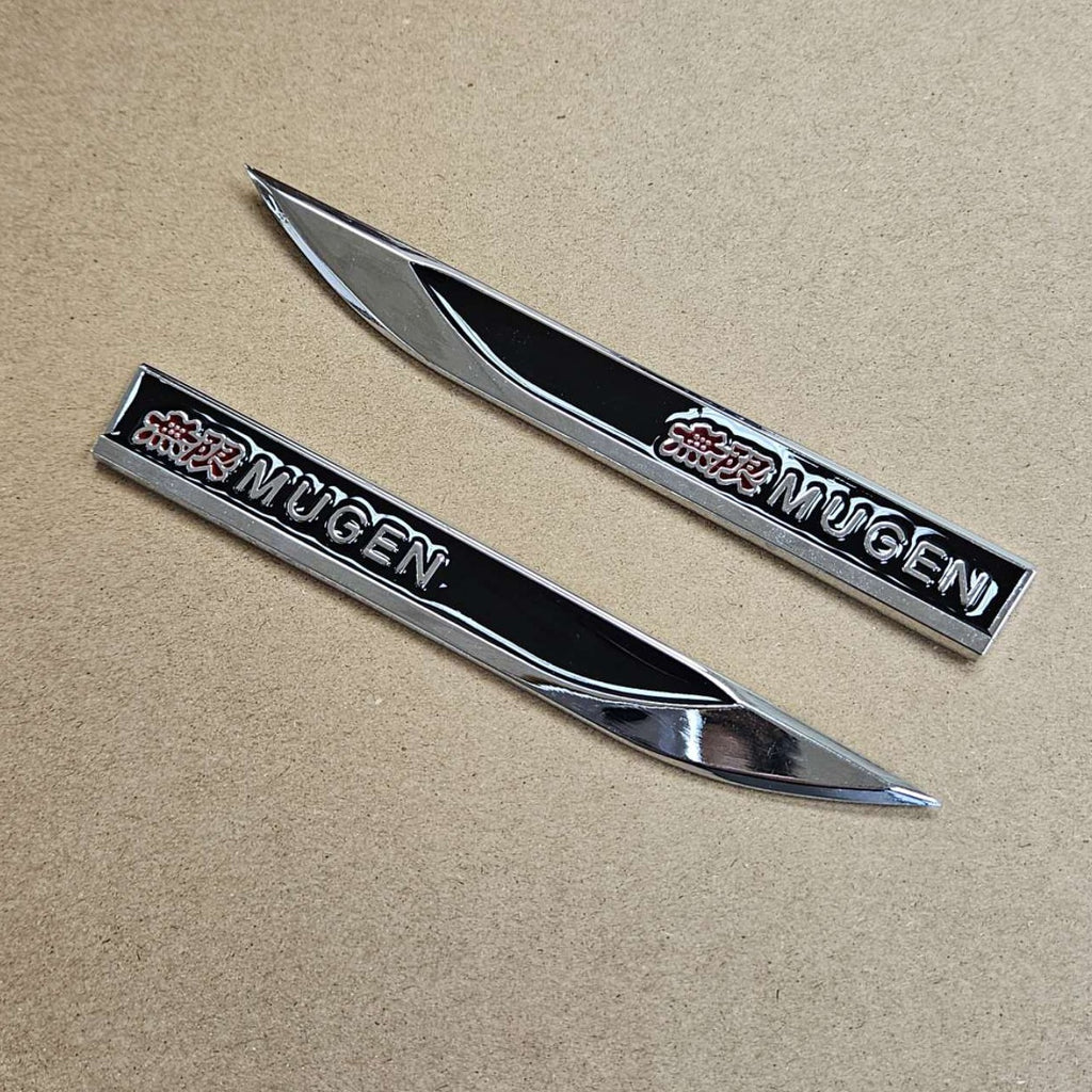 Brand New 2PCS MUGEN Metal Emblem Car Trunk Side Wing Fender Decal Badge Sticker