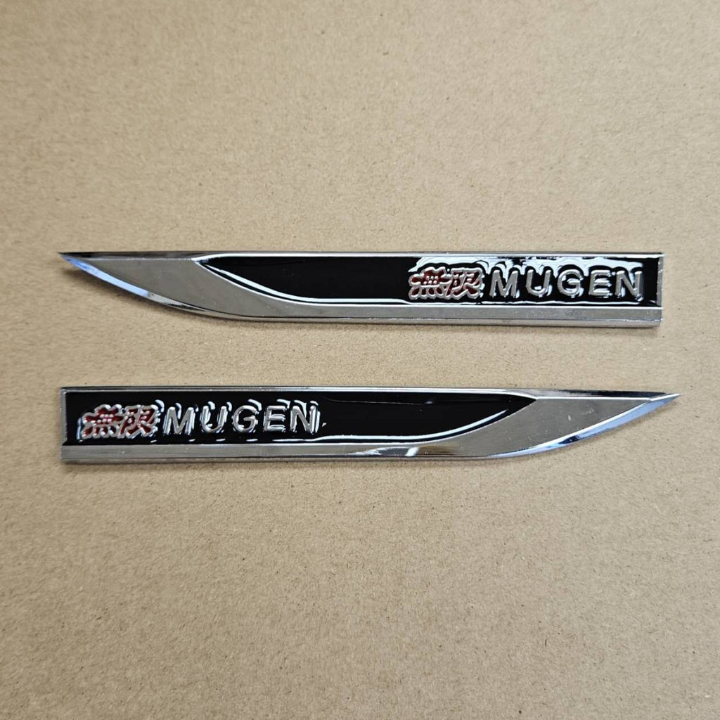 Brand New 2PCS MUGEN Metal Emblem Car Trunk Side Wing Fender Decal Badge Sticker