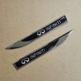 Brand New 2PCS INFINITI Black Metal Emblem Car Trunk Side Wing Fender Decal Badge Sticker