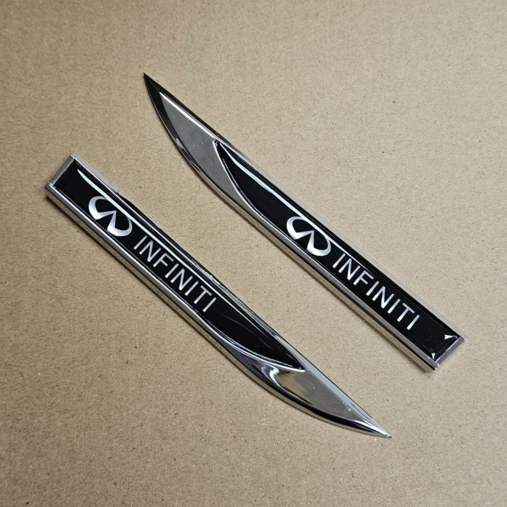 Brand New 2PCS INFINITI Black Metal Emblem Car Trunk Side Wing Fender Decal Badge Sticker