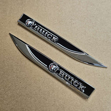 Load image into Gallery viewer, Brand New 2PCS BUICK Black Metal Emblem Car Trunk Side Wing Fender Decal Badge Sticker