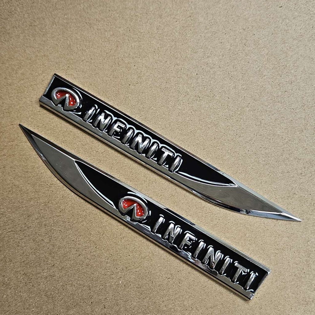 Brand New 2PCS INFINITI Black Metal Emblem Car Trunk Side Wing Fender Decal Badge Sticker