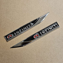 Load image into Gallery viewer, Brand New 2PCS INFINITI Black Metal Emblem Car Trunk Side Wing Fender Decal Badge Sticker