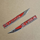 Brand New 2PCS LEXUS RED Metal Emblem Car Trunk Side Wing Fender Decal Badge Sticker