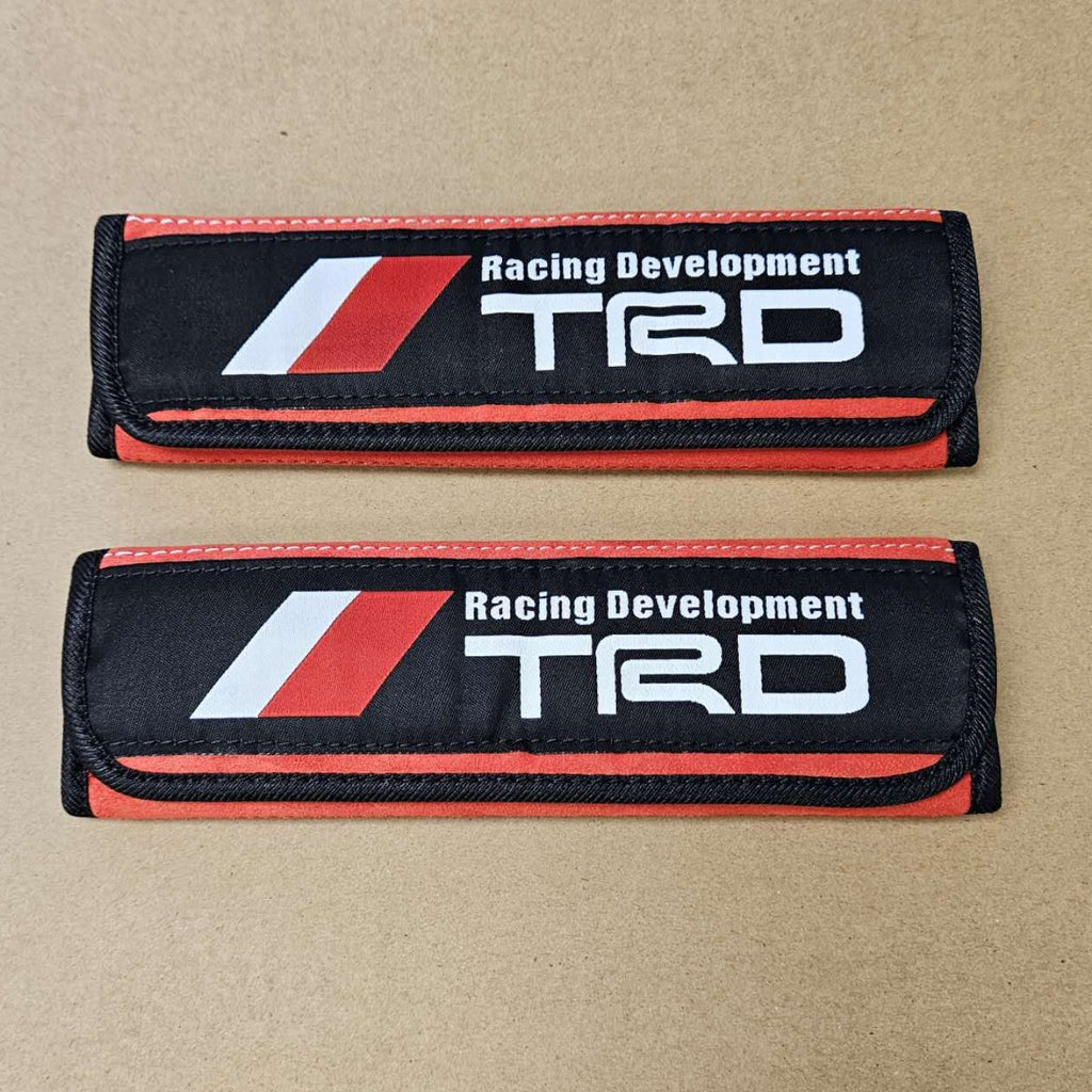 BRAND NEW UNIVERSAL 2PCS TOYOTA TRD Red / Black  Car Seat Belt Cover Pads Shoulder Pad Cushion