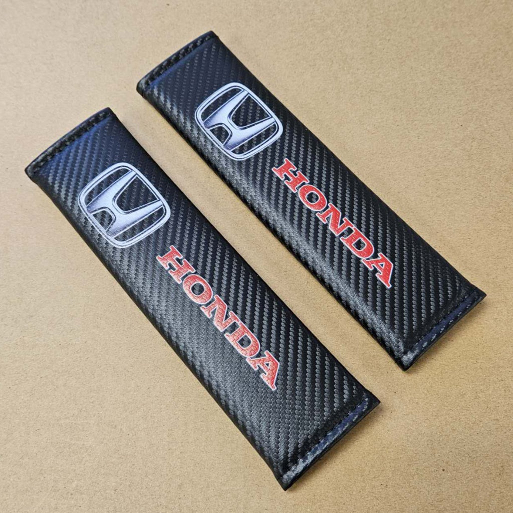 Brand New Universal 2PCS HONDA Carbon Fiber Car Seat Belt Covers Shoulder Pad