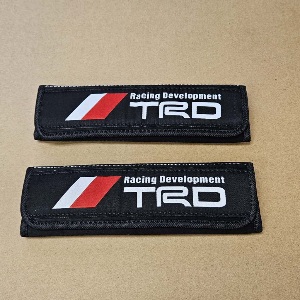 BRAND NEW UNIVERSAL 2PCS TOYOTA TRD Black / Black  Car Seat Belt Cover Pads Shoulder Pad Cushion