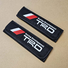 Load image into Gallery viewer, BRAND NEW UNIVERSAL 2PCS TOYOTA TRD Black / Black  Car Seat Belt Cover Pads Shoulder Pad Cushion